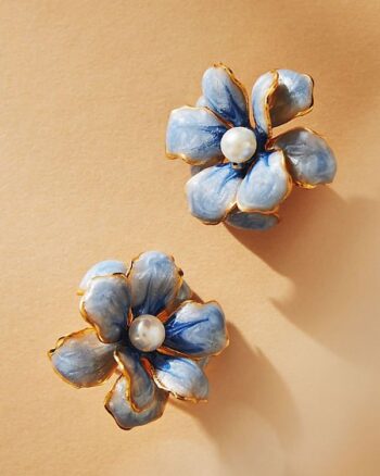 Handpainted Floral Post Earrings