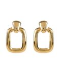 Gold Square Clip Earrings