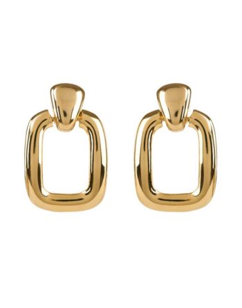 Gold Square Clip Earrings