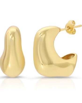 Women's Gold Melt Hoop Earrings