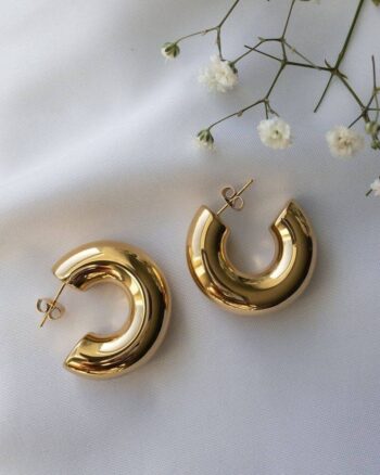 Golden Round Earrings
