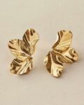 Golden Floral Wings Earrings