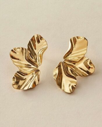 Golden Floral Wings Earrings