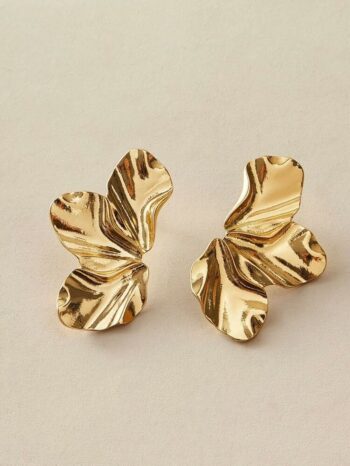 Golden floral wings earrings